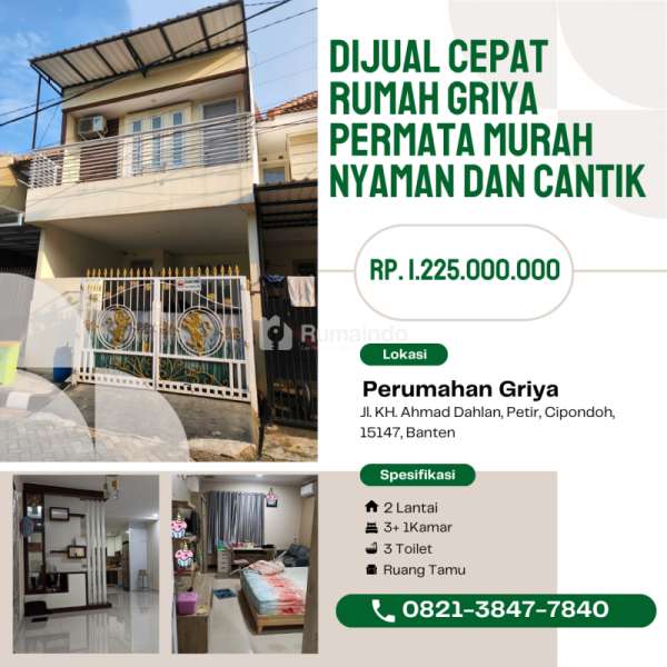 Dijual Cepat Rumah Griya Permata Murah Nyaman dan cantik
