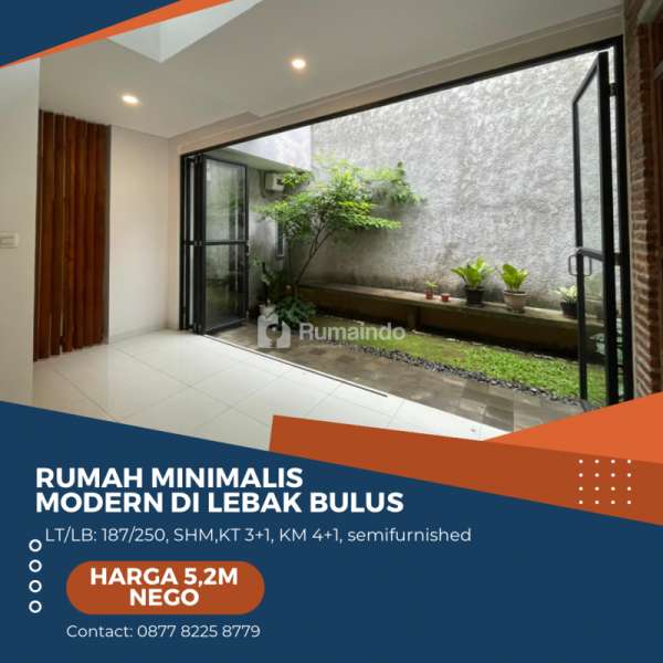 Rumah Minimalis Modern di Lebak Bulus, Jaksel forsale!