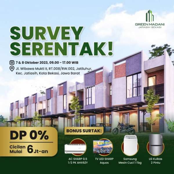 Green Madani Jatiasih Townhouse Strategis 0 km ke Jalan Raya
