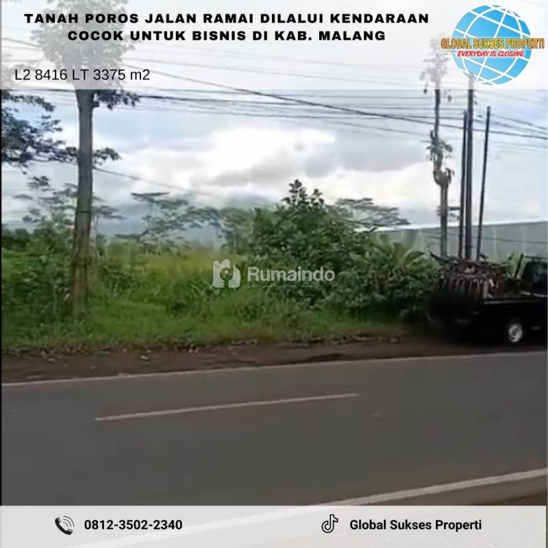 Tanah Poros Jalan Raya Murah Strategis di Area Bisnis Pakisaji Malang